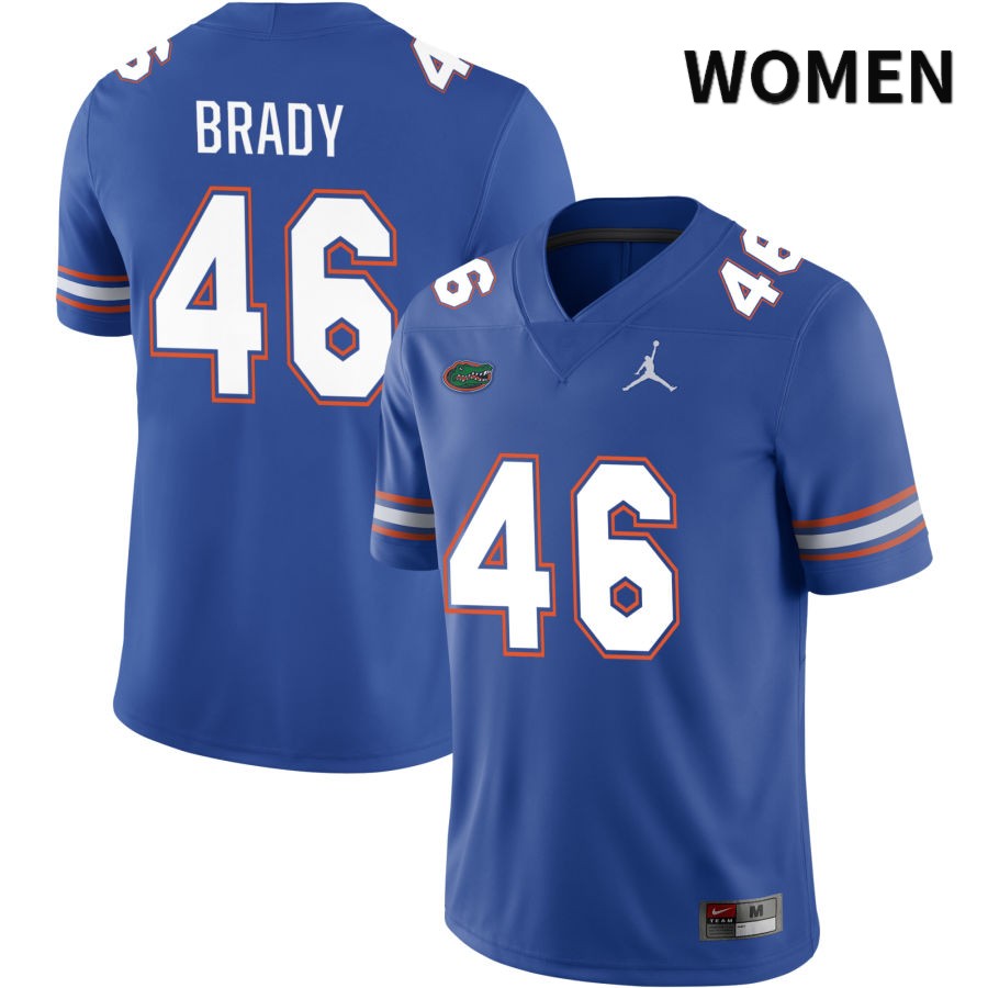 NCAA Florida Gators Jack Brady Women's #46 Jordan Brand Royal 2022 NIL Stitched Authentic College Football Jersey QNV0664QA